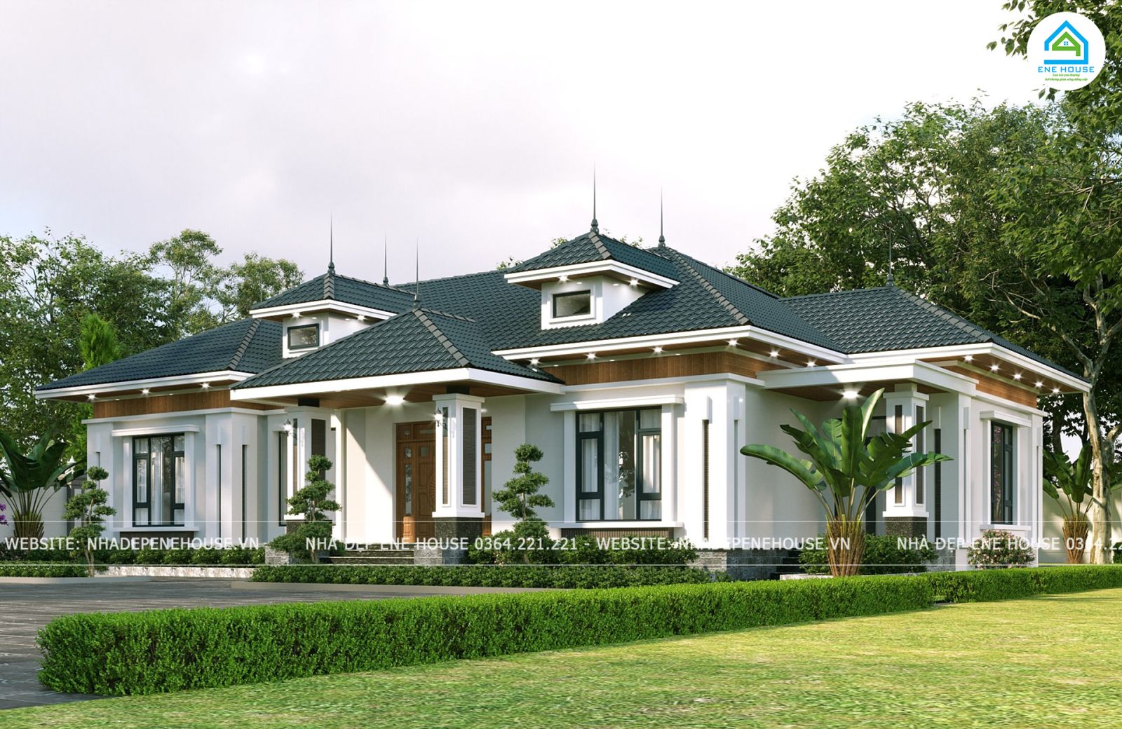 Mẫu nhà mái nhật 1 tầng hiện đại 130m2 3 phòng ngủ tại Lâm Đồng BT3030822   Kiến trúc Angcovat